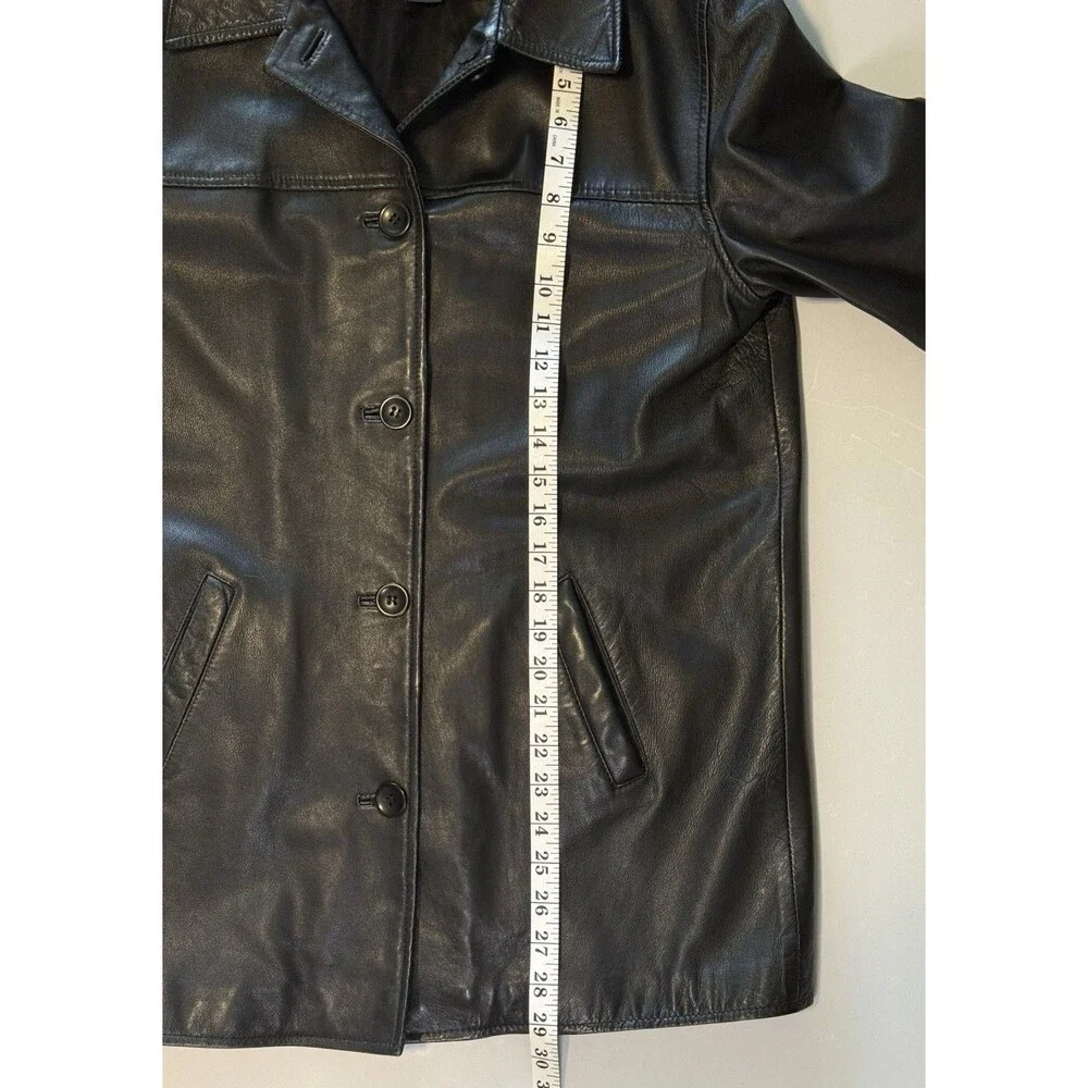 Vintage Moda International Leather Jacket Black Small Victoria's Secret 90s Y2K